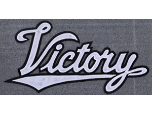 Victory 13 inch synthetic leather back patch white & black